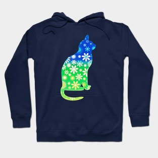 Flower Hippie Cat Hoodie